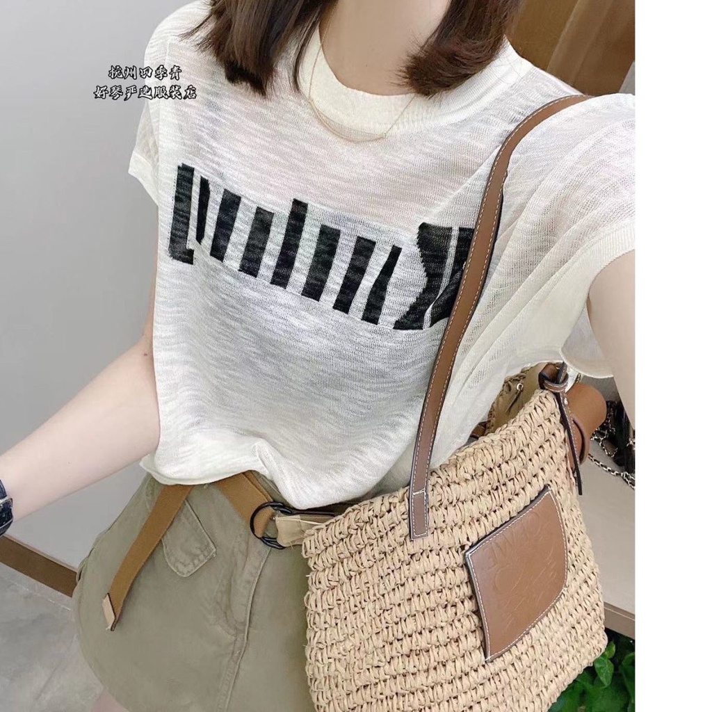 Áo Thun Tay Ngắn Cổ Tròn Dáng Rộng Thiết Kế Đơn Giản Thời Trang Mùa Hè Cho Nữ