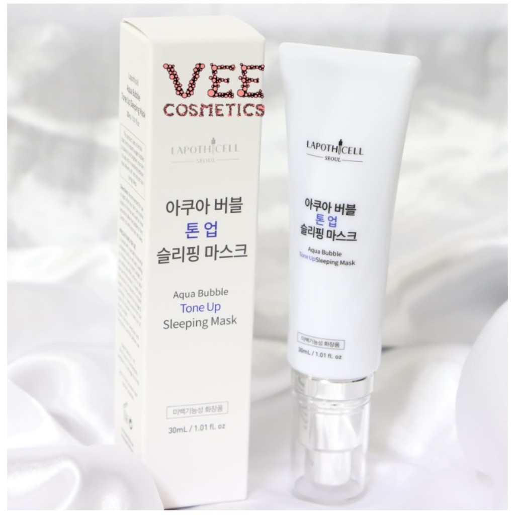 kem dưỡng trắng da mặt 💖 FREESHIP 💖 Kem dưỡng trắng da ban đêm Lapothicell Aqua Bubblr Tone Up Sleeping Mask 30ml