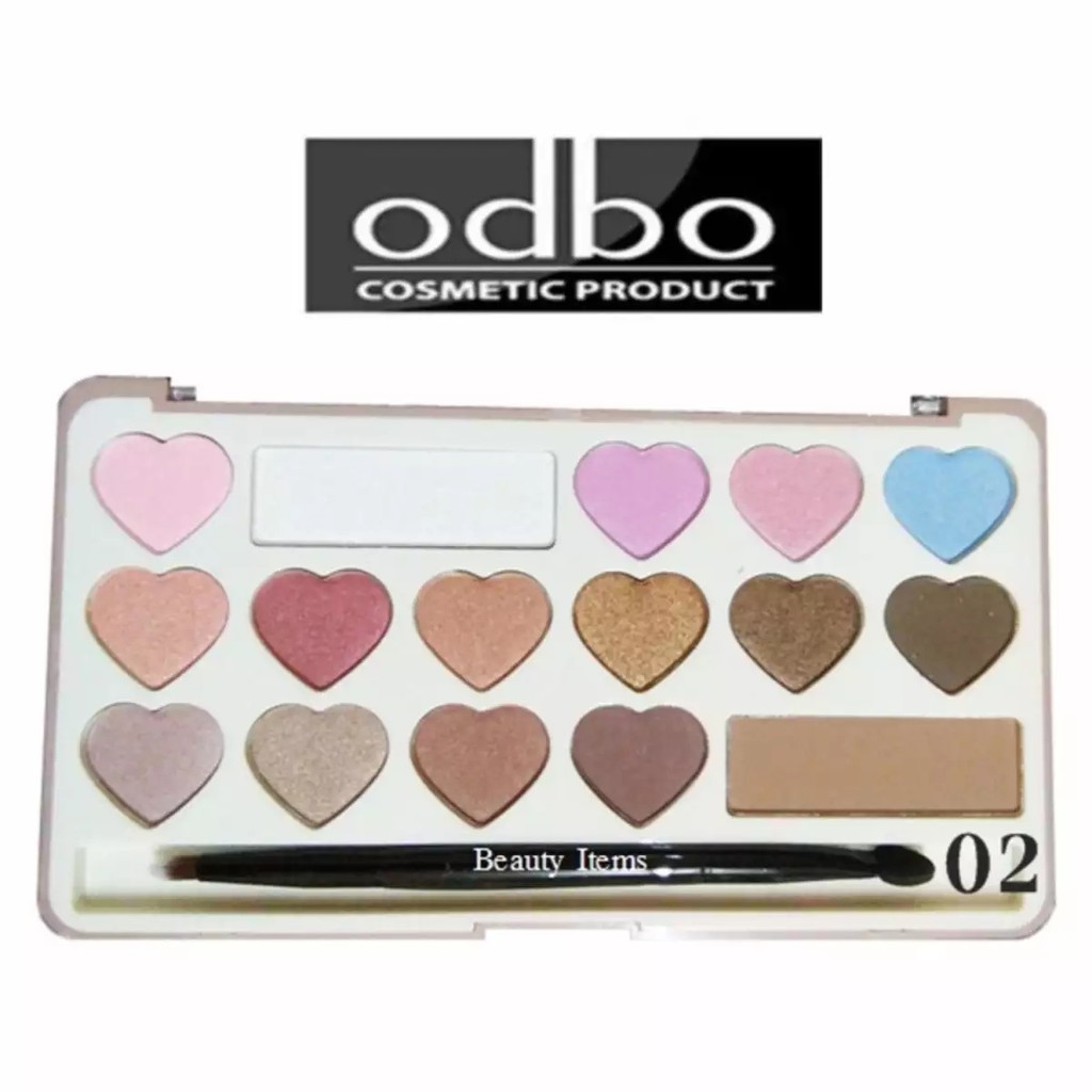 [Sale 50%] Set phấn mắt trái tim siêu dễ thương Odbo Eyeshadow & Highlight Palette OD1014