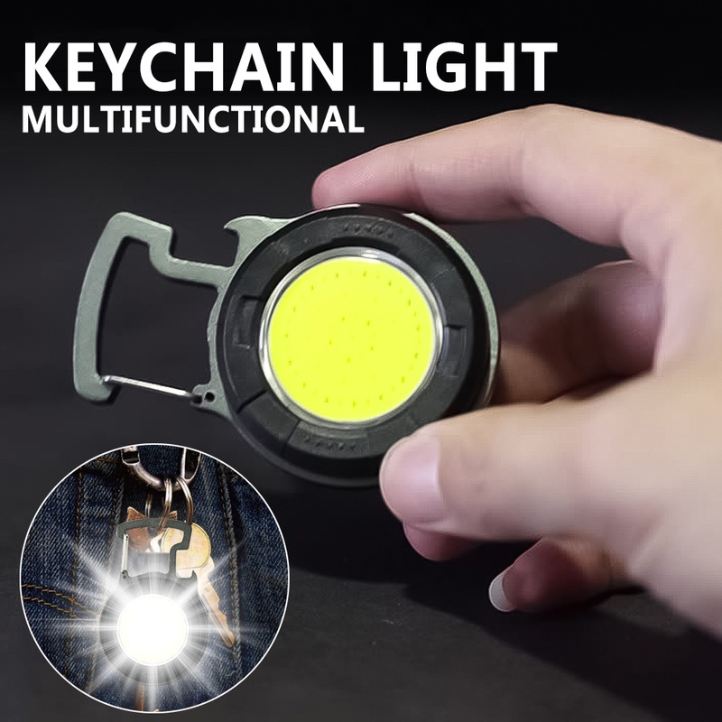 1 Đèn Pin LED Mini Cổng Sạc USB Đa Năng Kèm Móc Khóa