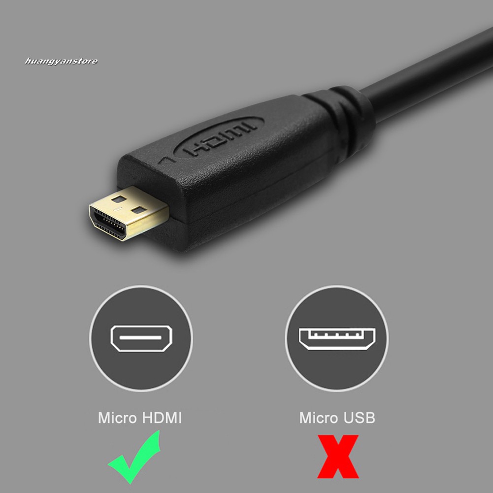 Cáp Chuyển Đổi Mini Hy0.3m / 1m / 1.8m Hd 1080p Mini Sang Micro Hdmi Cho Hdtv