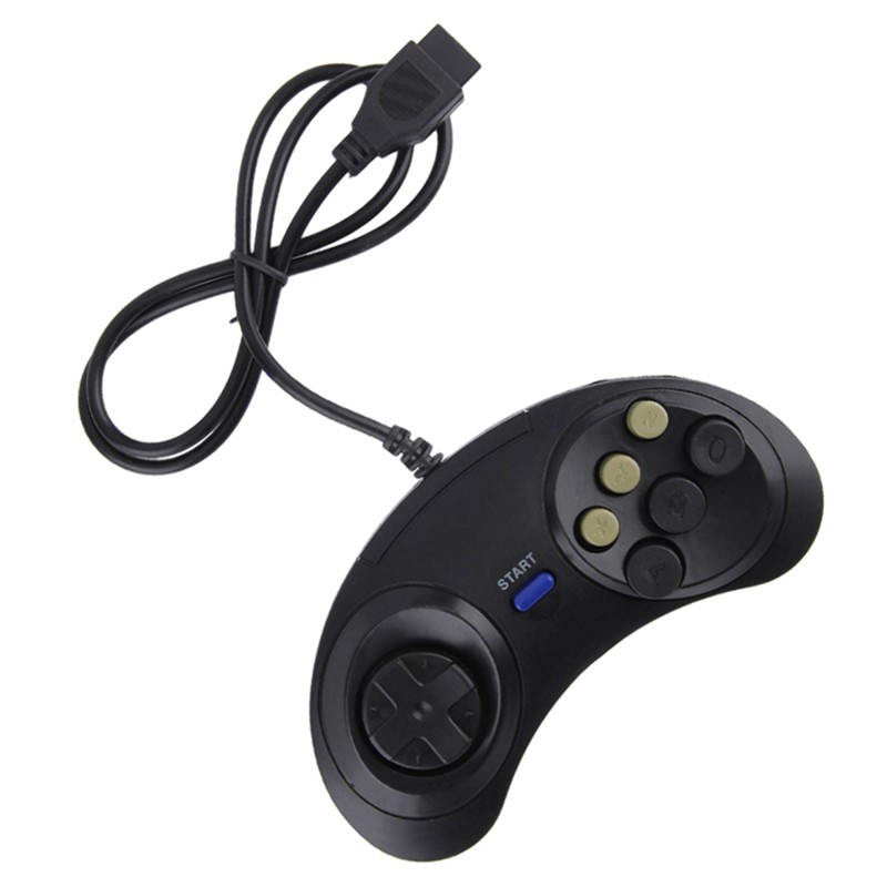 Tay Cầm Chơi Game 6 Nút Cổ Điển Cho Sega Md2 Pc Mac Mega Drive