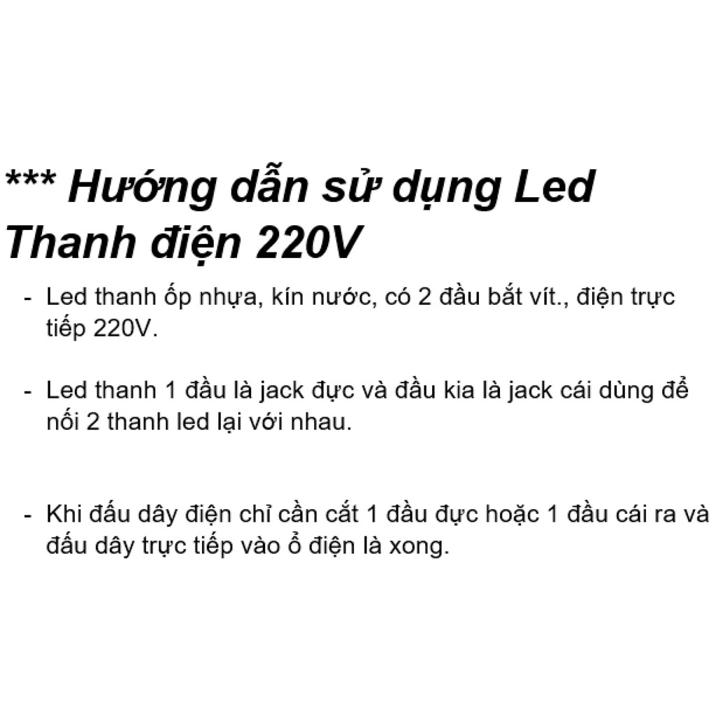 Đèn Led Thanh 220v - Dài 30cm (Trắng - Vàng)