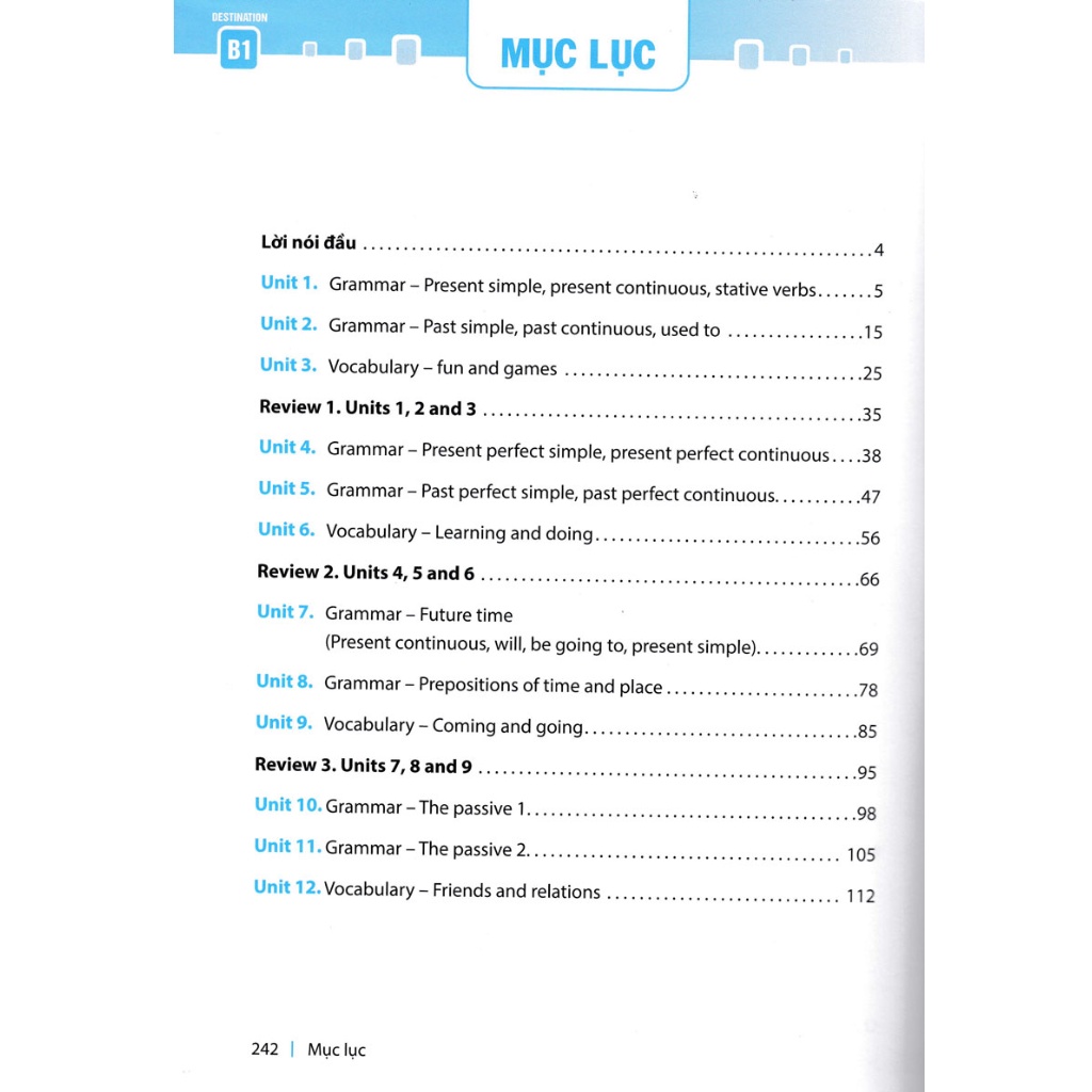Sách - Destination B1 - Ngữ Pháp Và Từ Vựng Tiếng Anh - Tập 1 - Bùi Văn Vinh - MT