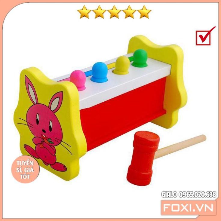 Đập chuột hình thỏ màu sắc đẹp-đáng yêu-đồ chơi gỗ trí tuệ thông minh cao cấp rèn luyện sự khéo léo cho bé