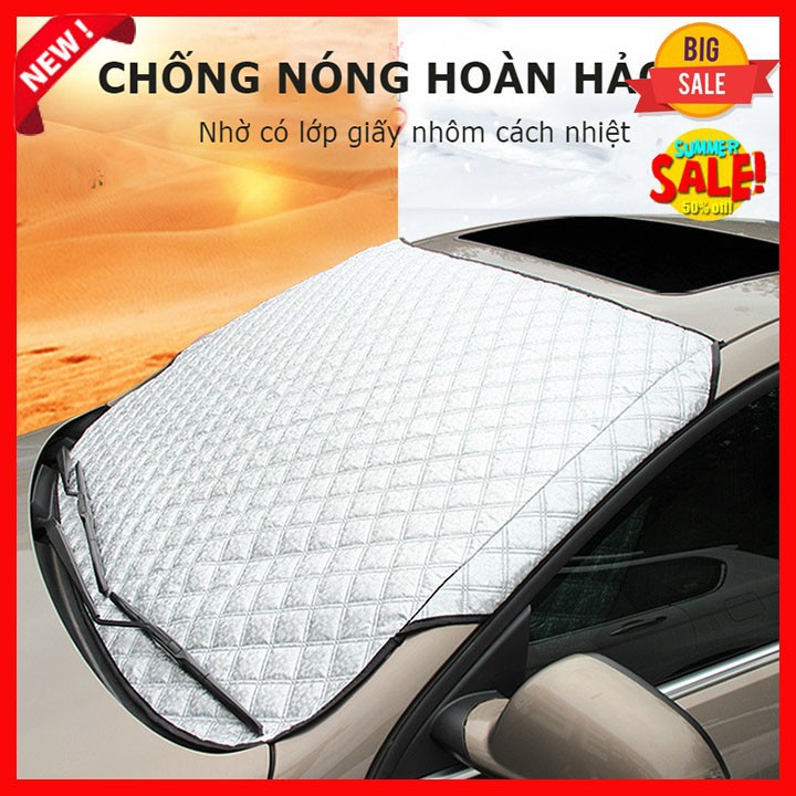 Tấm bạt che chắn nắng ngoài kính lái ô tô tráng phủ một lớp nhôm chống nóng cách nhiệt cho xe oto Phù hợp với mọi xe