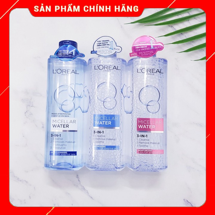 ( giá sỉ ) Nước tẩy trang Loreal - L'Oreal Paris 3-in-1 Micellar Water 400ML ( Rẻ vô địch )