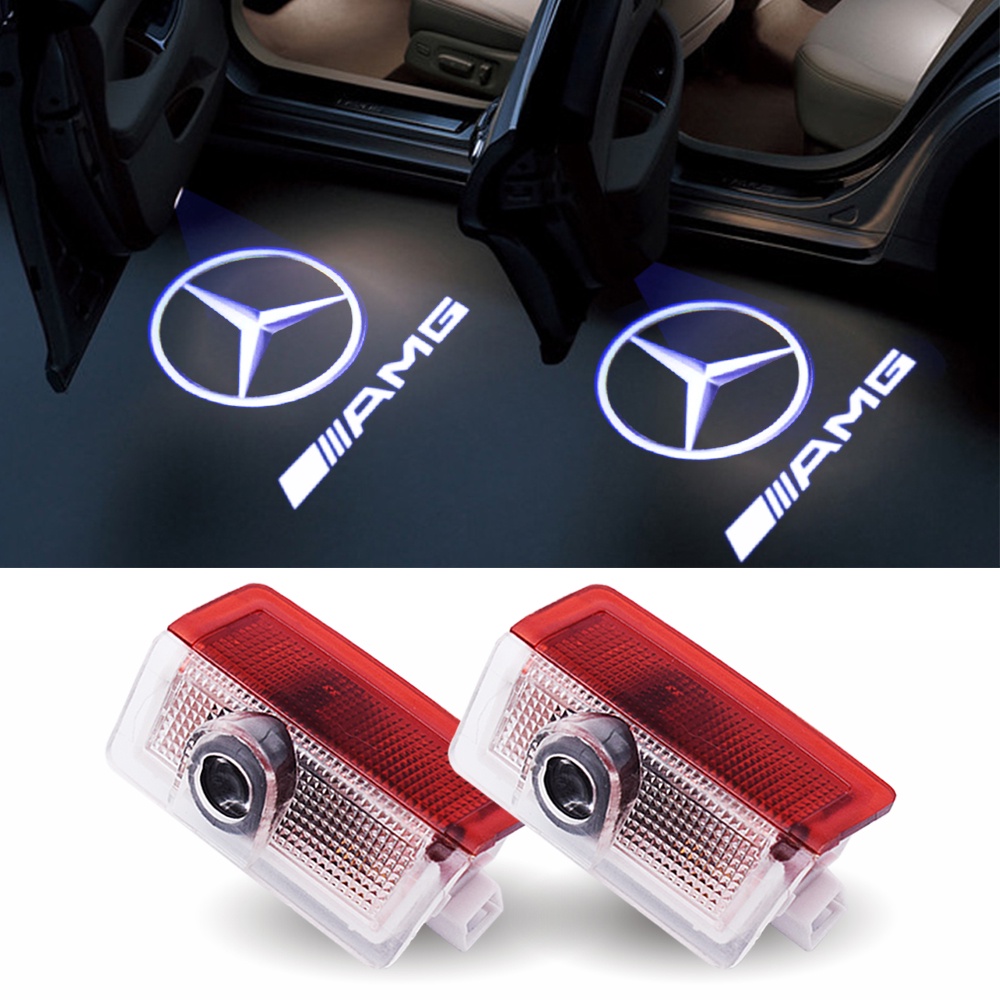 Set 2 đèn chiếu sáng cửa xe ô tô Mercedes Benz W205 W166 W176 W212 W213 X166 X156 hạng E A B C E20 GL300 LED