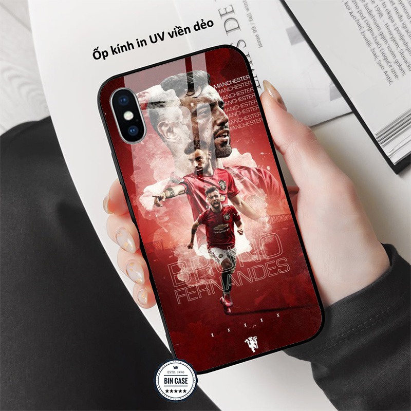 ⚽Ốp lưng Bruno Fernandes MU Man Utd ⚽Manchester United màu đỏ iphone 13 12 11 Pro Max 6s 6 7 8 Plus X Xr XsMax BONGDA042