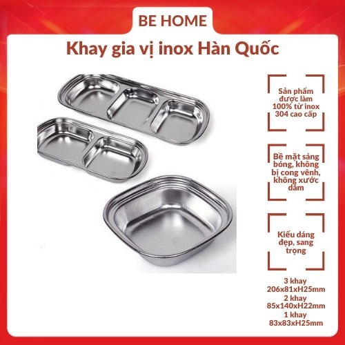 Behome Khay gia vị inox Hàn Quốc - 3 loại