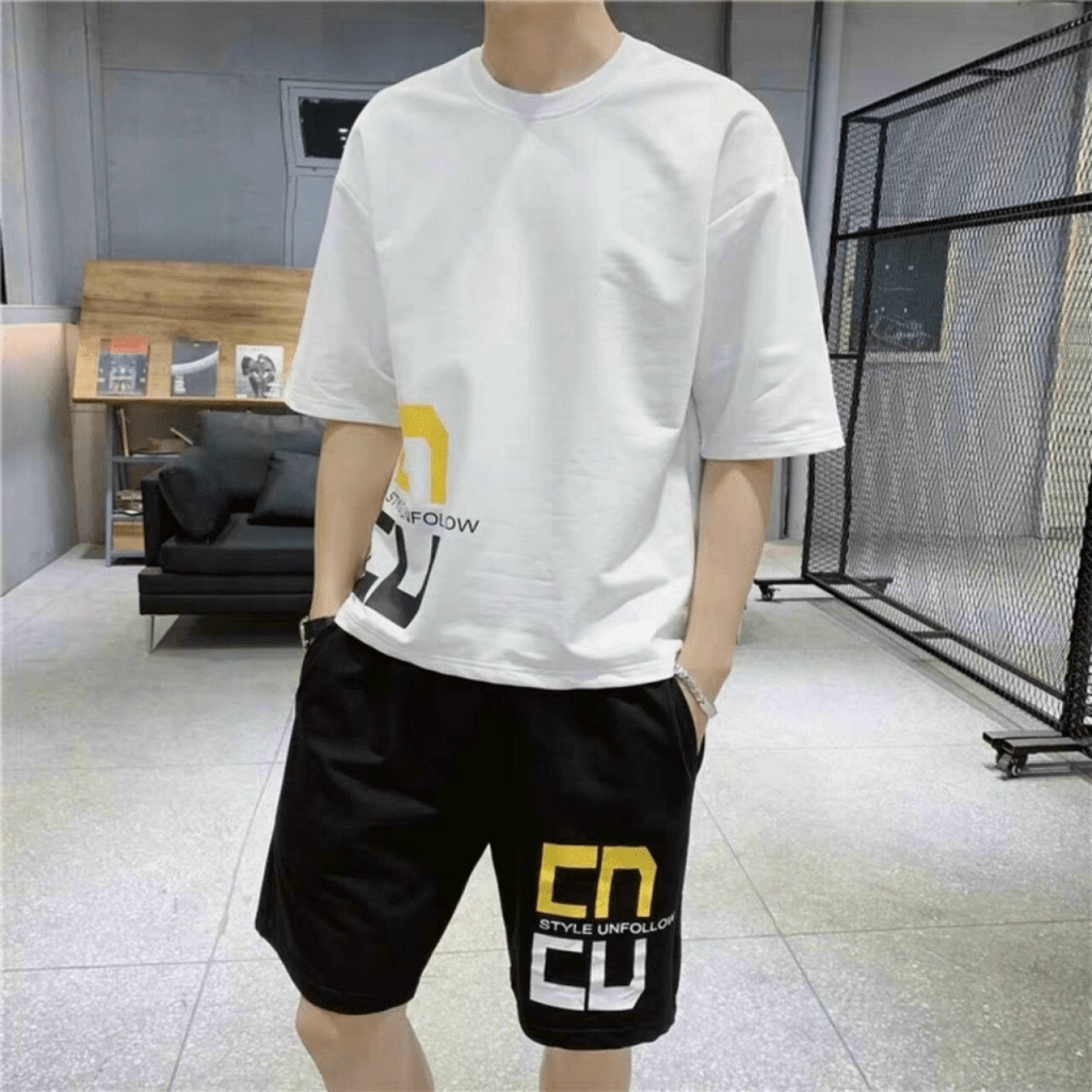Đồ bộ nam ED chất thun cao cấp Unisex bigsize nam nữ mặc nhà ngủ, thể thao tập gym gồm áo thun và quần short đùi siêu má
