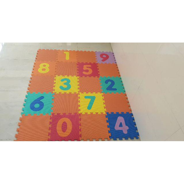 THẢM XỐP CHO BÉ : COMBO :chữ số+ đơn màu Smile Puzzle 20 miếng - Kích cỡ : 1.2mx1.5m - HÀNG XUẤT KHẨU - KHÔNG MÙI