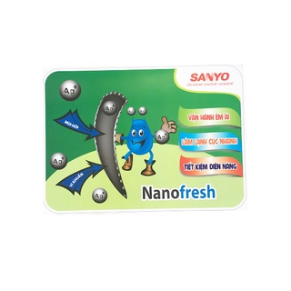 Miếng dán tủ lạnh Sanyo [IN ĐẸP, SẮC NÉT] tem dán tủ lạnh Sanyo