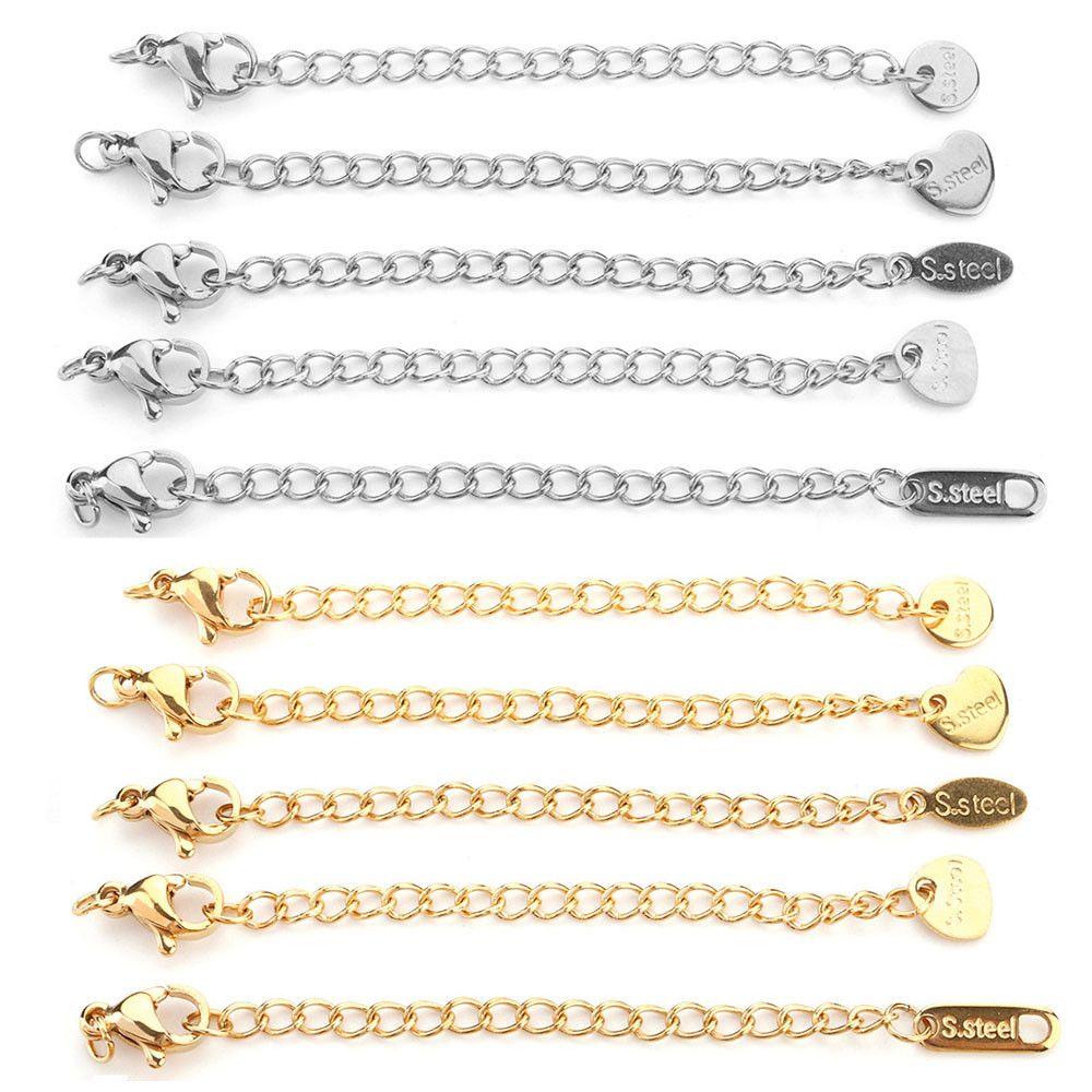 Set 10 Đuôi Nối Dài Dây Xích|Vòng Đeo Tay Bằng Thép Không Gỉ DIY Thời Trang
