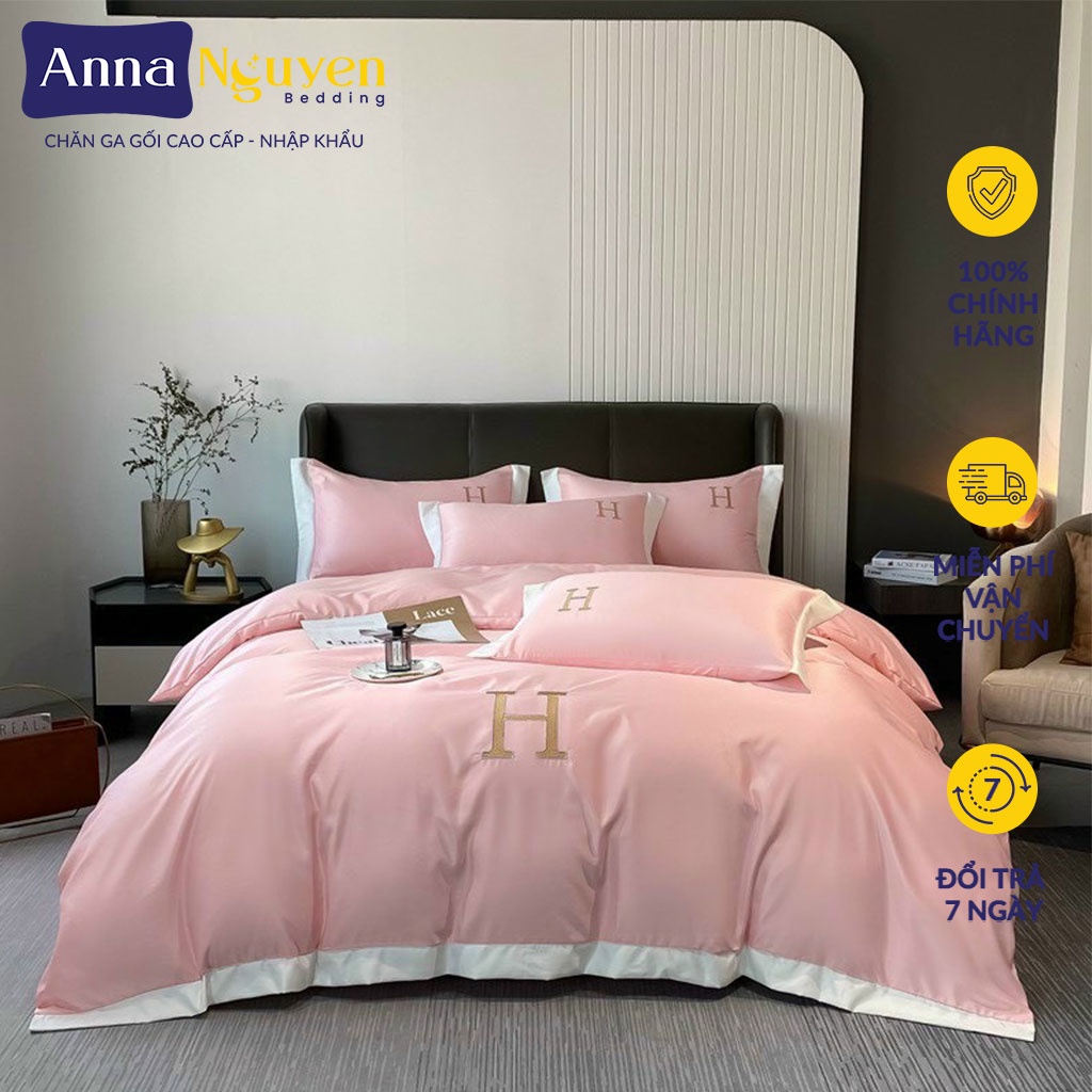 Bộ Chăn Ga Gối Đệm Lụa Thái Drap Giường Phi Bóng Cao Cấp Bo Chun Drap - Anna Nguyen Bedding