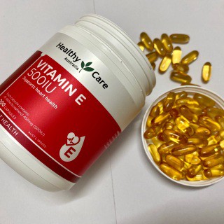 Vitamin e, viên uống bổ sung vitamin E 500UI Healthy care, đẹp da, giảm mụn - 200 viên