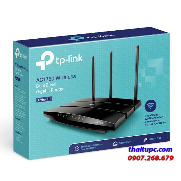 Router Gigabit Wi-Fi Băng tần kép AC1750 Archer C7