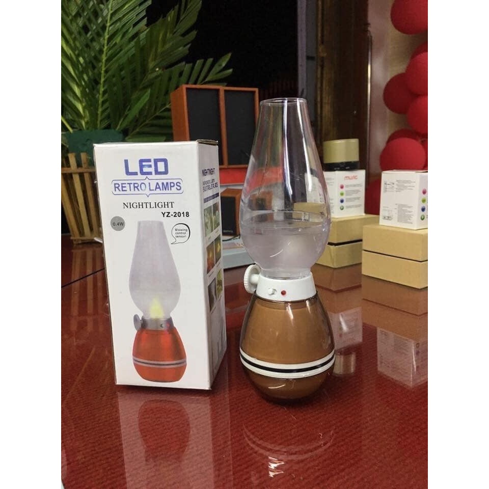 Đèn Dầu cảm ứng Điện Tử LED Thổi Tắt khí bật