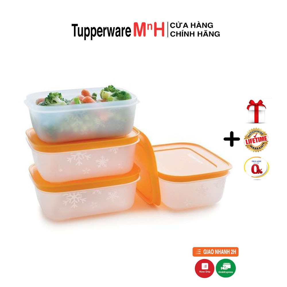 Hộp Trữ Đông Freezermate Gen II 450ml Tupperware, Hộp Trữ Đông Nhựa Dẻo Không Bể Vỡ