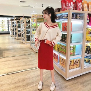 Set áo len đan + chân váy len cao cấp