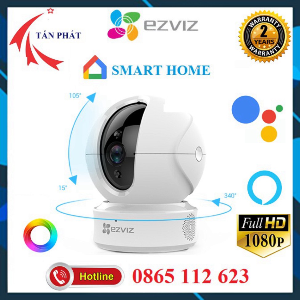 [Mẫu Mới] Camera WIFI (Xoay 360) 2M EZVIZ C6CN SMART HOME C6N CV246 TY2 1080P [Hỗ Trợ Cổng Lan]