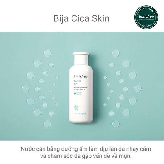 [Mã FMCGMALL -8% đơn 250K] Nước cân bằng chăm sóc da mụn innisfree Bija Cica Skin 200ml | BigBuy360 - bigbuy360.vn
