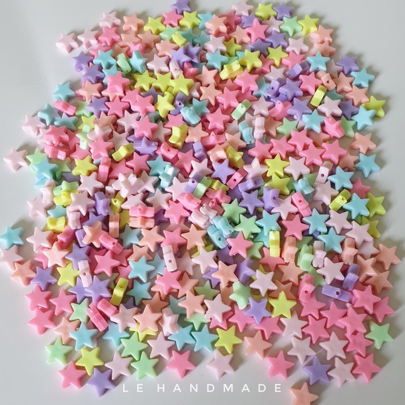 30 gram hạt nhựa hình ngôi sao (hơn 50 hạt) mix 7 màu