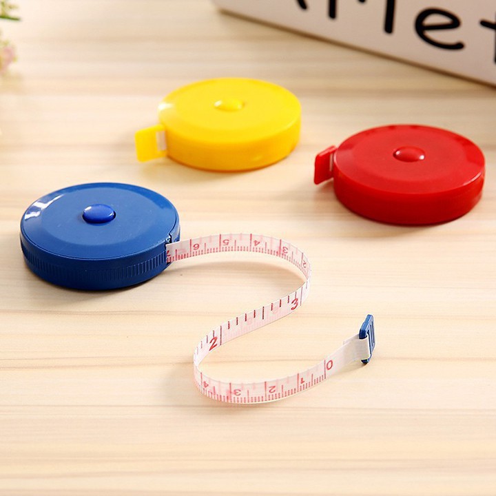 Thước cuộn mini 1,5m nhiều màu sắc loại cuộn tròn dài thu gọn bỏ túi tiện lợi may đo quần áo F275SPAZ