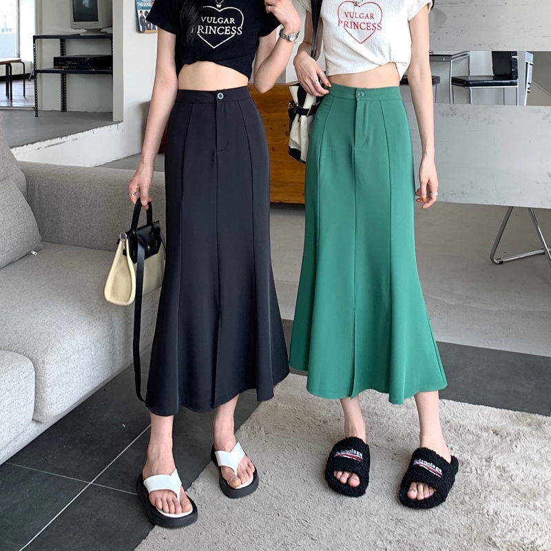 Chân Váy Đuôi Cá Đính Nút Thời Trang Nữ Tính