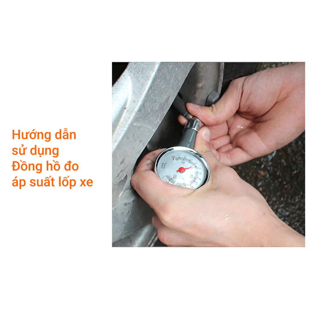 Đồng hồ áp suất hơi lốp xe theo đơn vị cân hơi, dải đo 0.5-7.5, độ chính xác 0.1 hiệu LRT