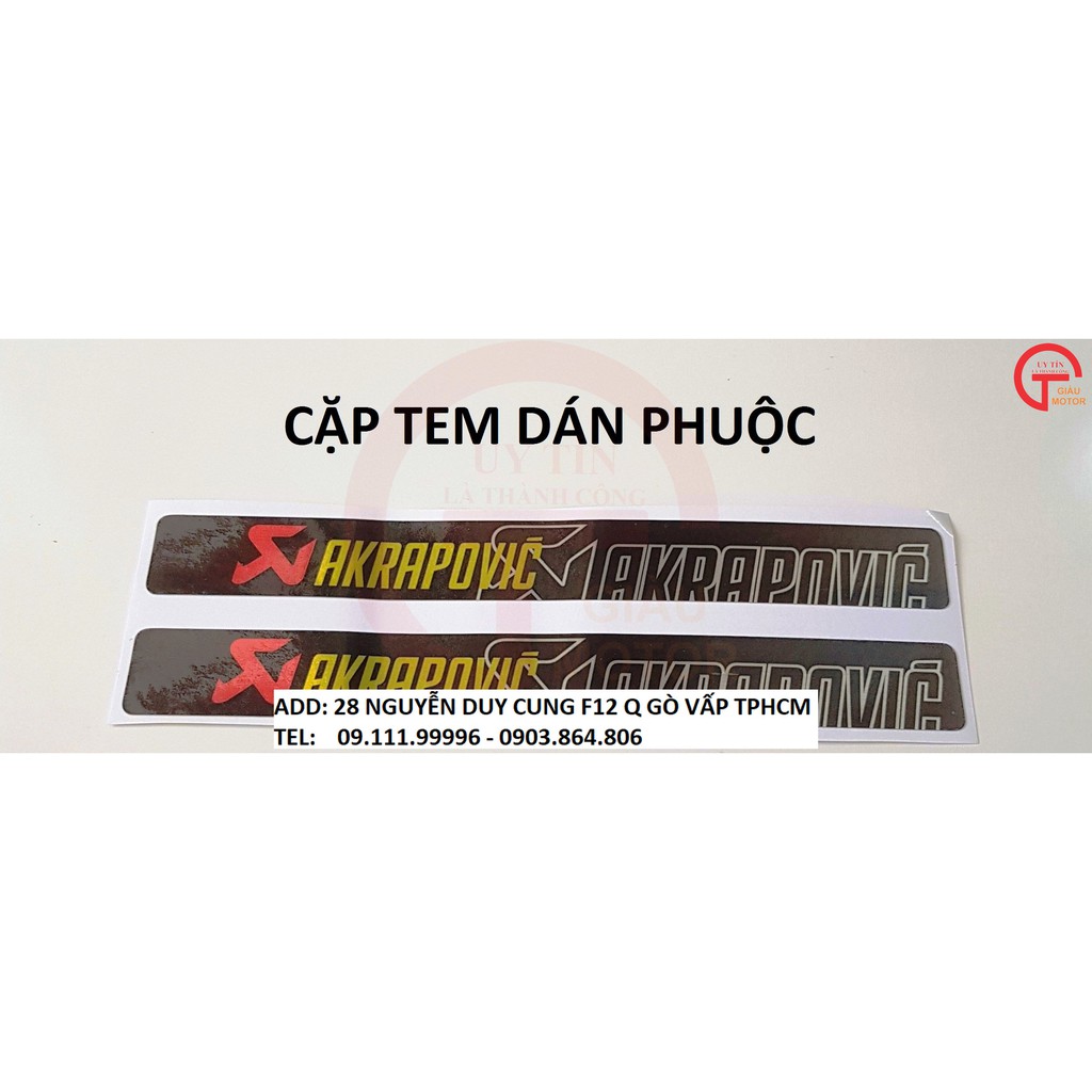 CẶP TEM DÁN PHUỘC CHỮ AKRPOVIC