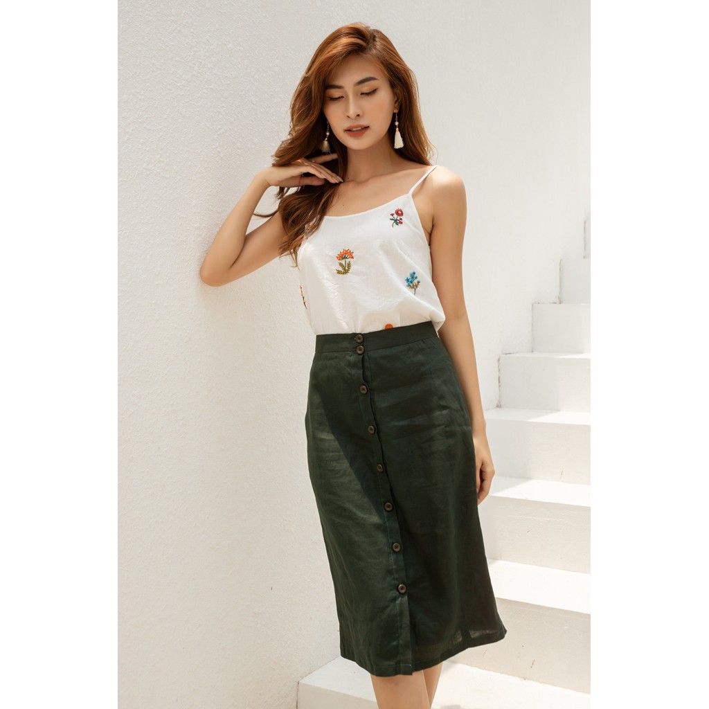 VANIA - Áo 2 dây thêu linen A2DAYTHEU