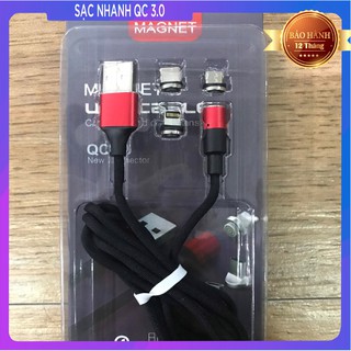 [Ảnh Thật + Video] Dây Cáp Sạc Nam Châm Có Sẵn 3 Đầu | Bảo Hành 12 tháng | Sản Phẩm Chất Lượng Cao