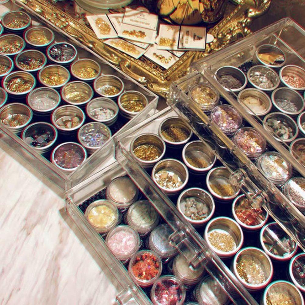 Hộp Nhôm Tròn Đựng Hạt Charm Trang Trí Móng Tay|Hộp Đựng Trang Sức Trong Suốt Có Nắp Đậy Tiện Lợi|Đĩa Đựng Thức Ăn Chất Lượng Cao