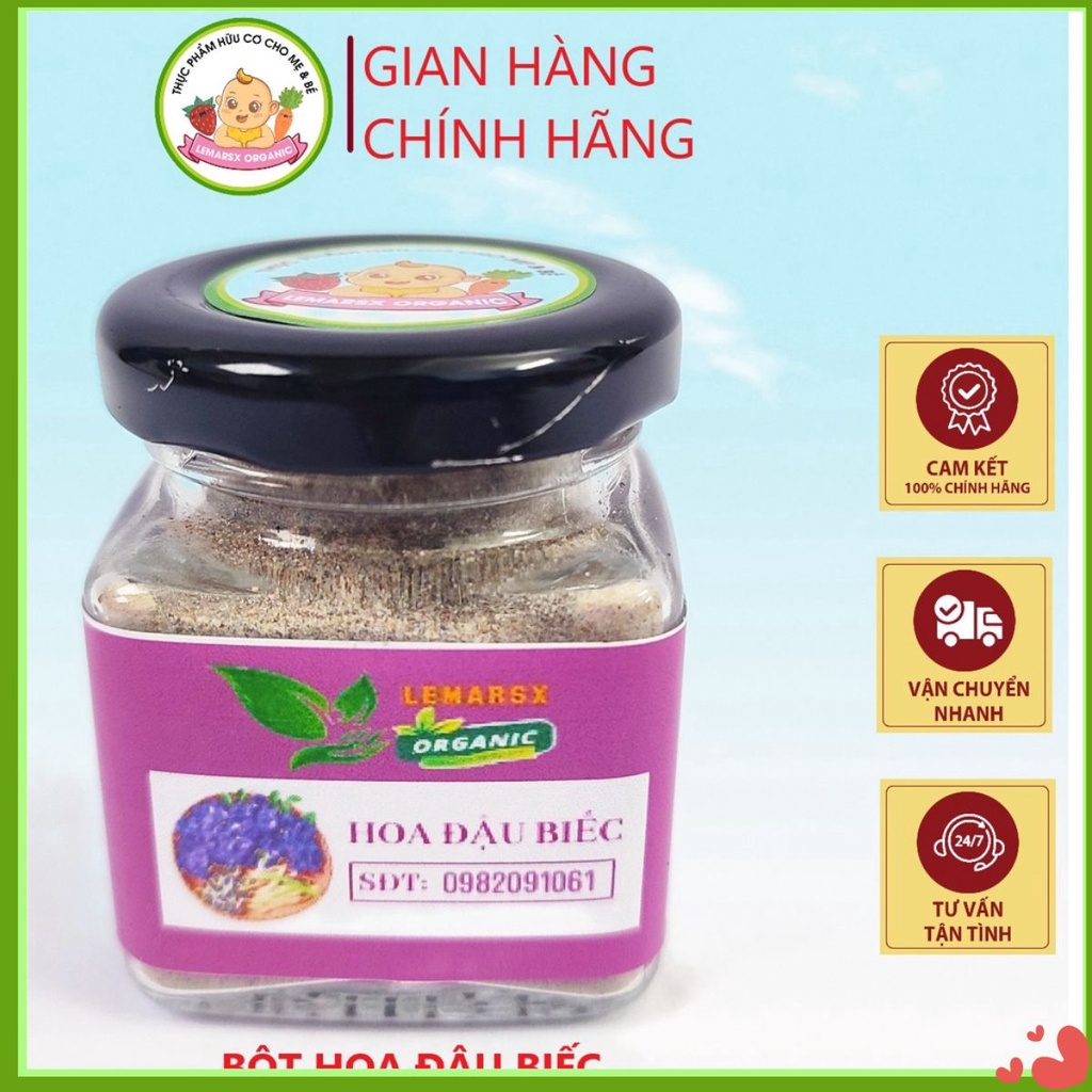 Bột Hoa Đậu Biếc Hữu Cơ Sấy Lạnh 90gram Cho Bé Ăn Dặm