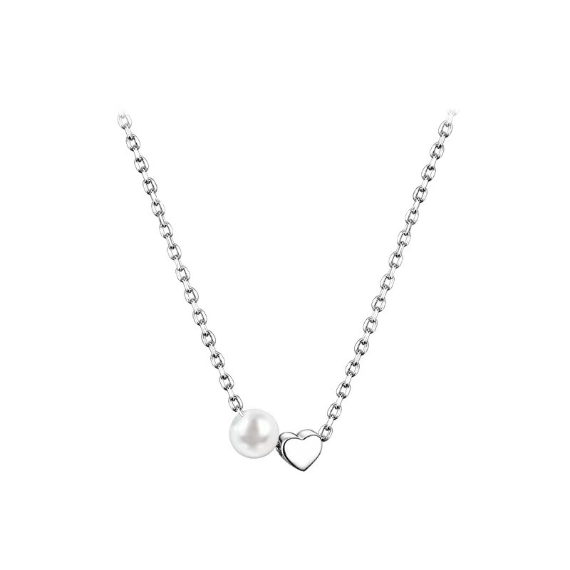 Vòng cổ Ngọc Trai Mặt Trái Tim Mini Phong Cách Hàn Quốc Thời Trang Cho Nữ