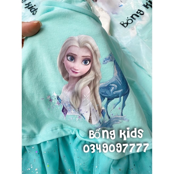 Váy Thu Tutu Bé Gái Elsa Xanh Trời HaM