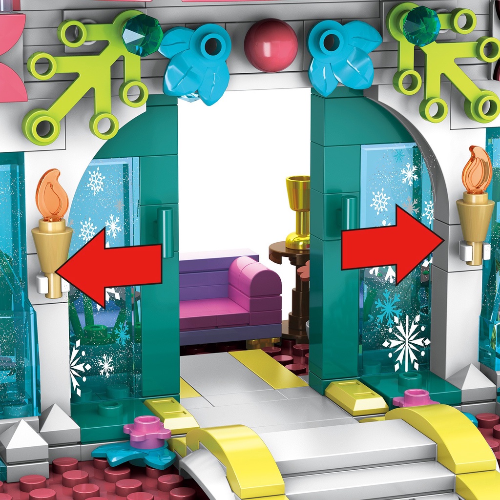 [Ảnh thật] Lắp ráp xếp hình Lego Friend XS 3060 : LÂU ĐÀI BĂNG CÔNG CHÚA ELSA TƯỞNG TƯỢNG DREAM ICE SNOW CASTLE 943 KHỐI