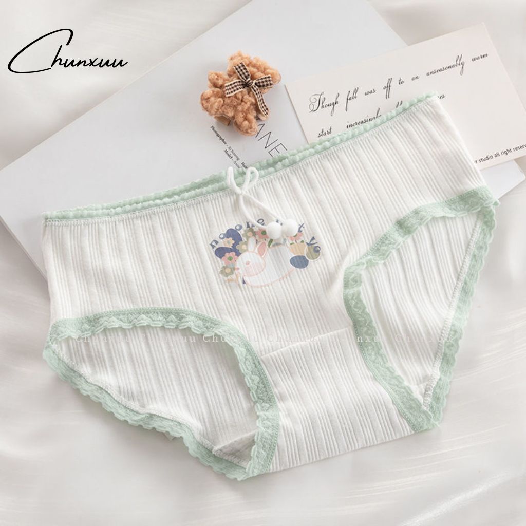 Quần lót nữ CHUNXUU vải cotton co dãn họa tiết thỏ dễ thương- QC119