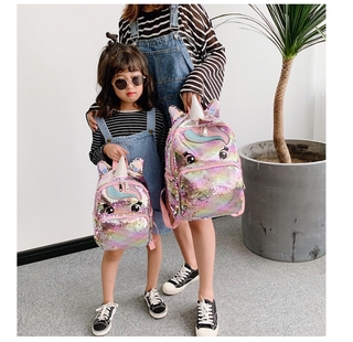 Ba lô kim tuyến hình ngựa một sừng xinh xắn dễ thương cho nữ