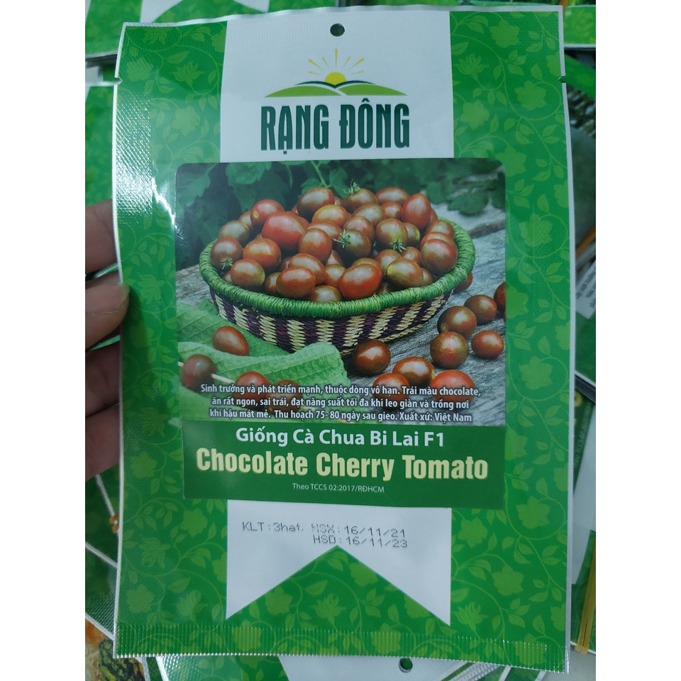 Hạt giống cà chua bi chocolate lai f1, đóng gói 3 hạt