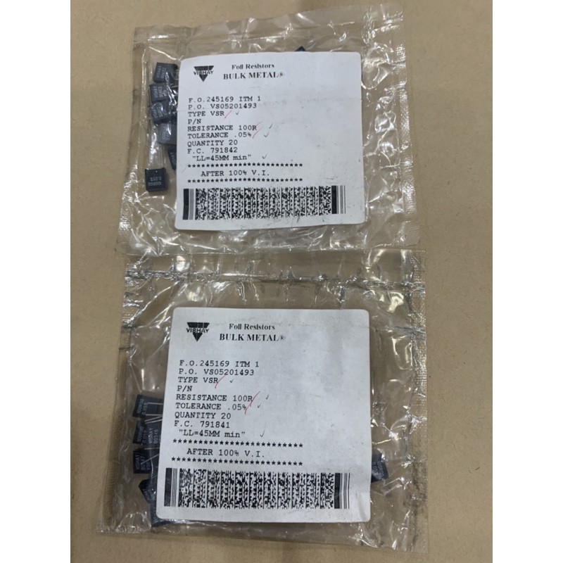 Điện trở tiêu chuẩn Vishay 0.05% VSR B0634 250R, VSR B0546 100R