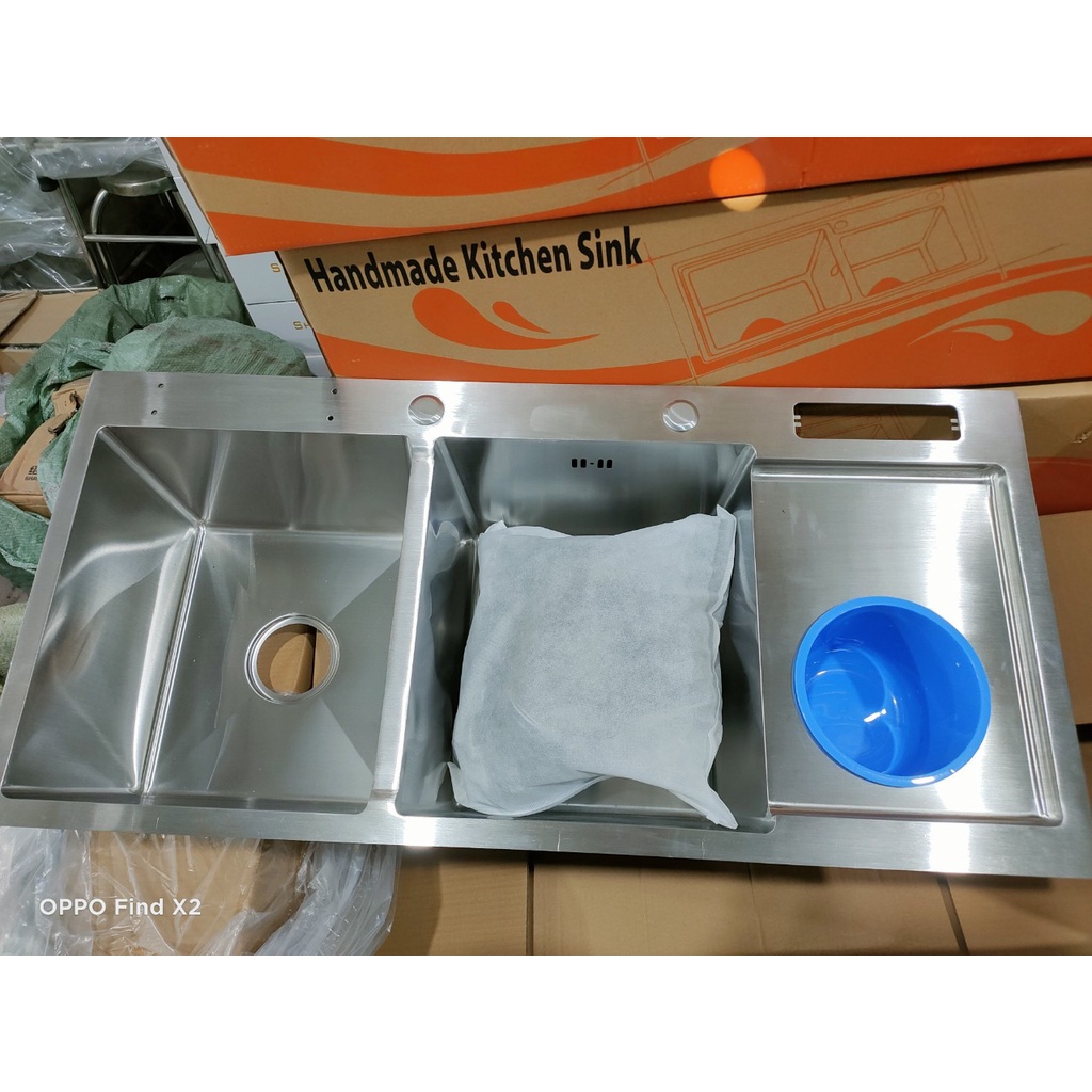 Chậu Rửa Chén Bát inox 304 có vắt dao thớt Đa Năng - KT 10048