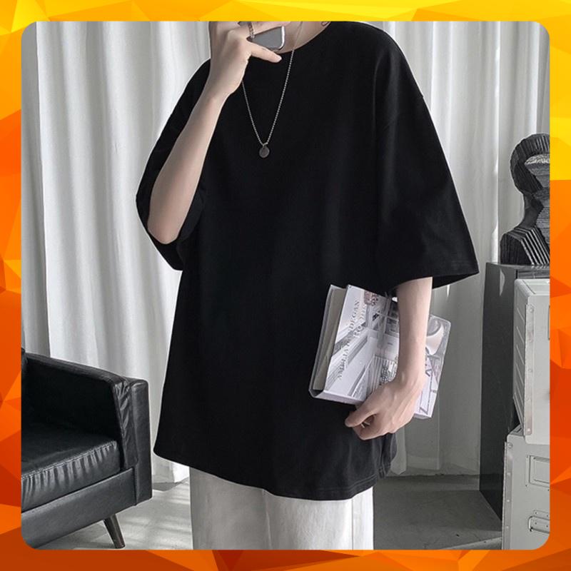 Áo Phông Trơn Tay Lỡ Form Rộng Cho Nam, Nữ- Chất Liệu Thun Co Dãn