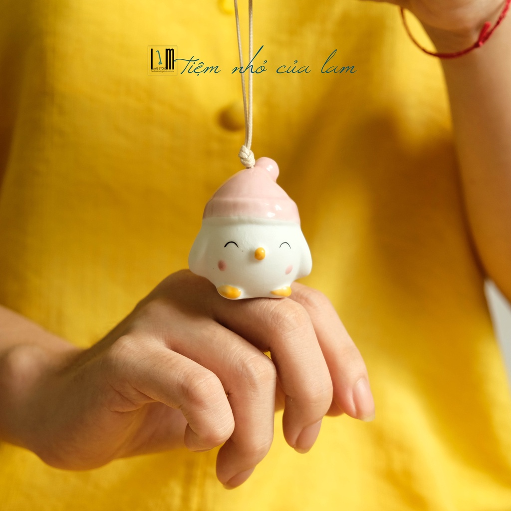 Chuông gió gốm sứ hình gà con xinh , Phong linh hình gà con