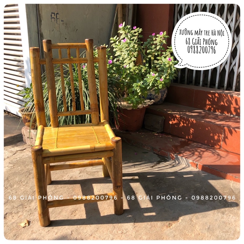 (Giá xưởng) Ghế Cafe tre tự nhiên sơn PU chống mối mọt phong cách đường phố / Vintage Bộ bàn ghế ban công