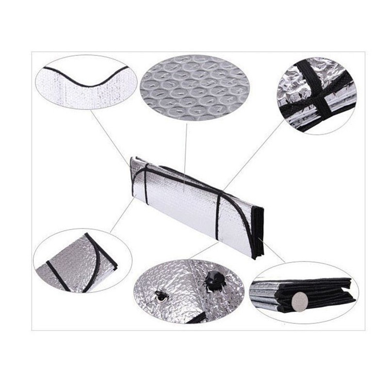 ☀SALE☀Car Windshield Sunshade Front And Rear Window Shade Silver 140 X 70Cm