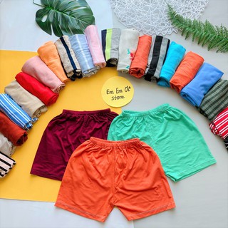 Set 3 quần đùi bé trai bé gái, quần chục thun cotton thun lạnh mặc nhà cho bé 5-15kg
