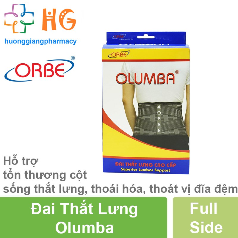 Đai đeo cột sống thắt lưng cao cấp OLUMBA - Dùng cho người chấn thương cột sống, thoái hoá xương khớp, thoát vị đĩa đệm