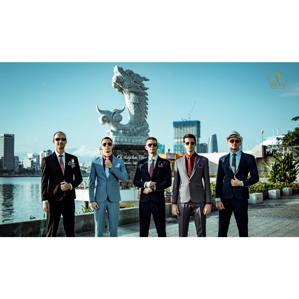 Bộ Vest Nam Màu Xanh Navy 1, 2 Nút TRAZ Phom Ôm BoDy Cao Cấp Cho Công Sở Và Chú Rể(1 Quần Và 1 Aó Vest)